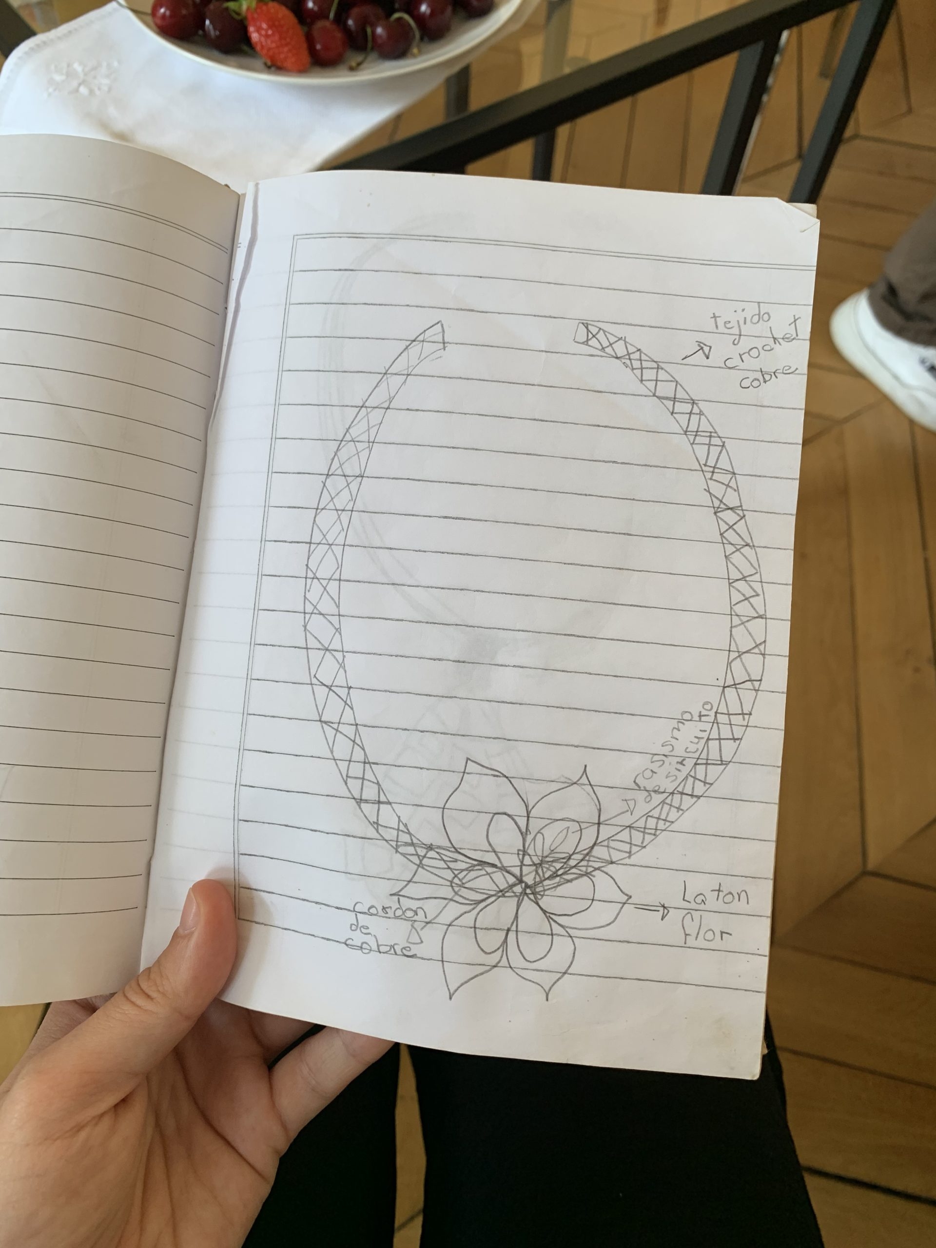 Croquis d'un bijou de Cateura Accesorios